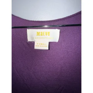 Maeve Anthropologie Empire Waist‎ Beloved Purple Floral Dress Midi Size XS Z thumbnail 4