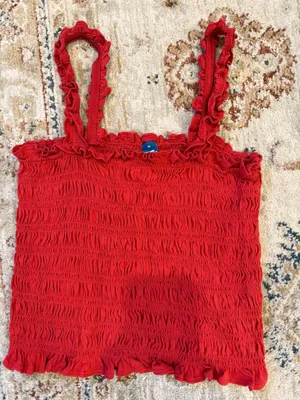 Old Navy Red ruffle Tank Top thumbnail 1