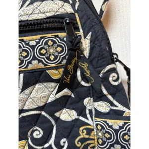 Y2K Vera Bradley‎ Backpack Yellow Bird Floral Retired Quilted Cotton Bag thumbnail 3