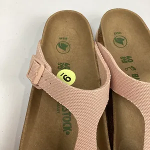 Birkenstock Gizeh Rivet logo Soft Pink Textile Vegan Thong Sandals Size 9 NEW! thumbnail 9