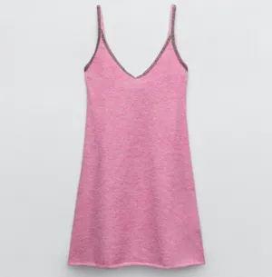 ZARA Wool Alpaca Beaded Strappy Dress Size S thumbnail 3