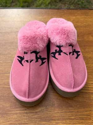 Joysun Women’s Pink Faux Fur Lined Clog Slippers Size 8 Cozy Indoor Outdoor thumbnail 3