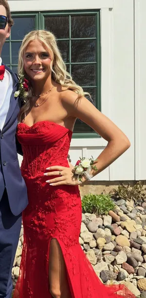 red prom dress stacees thumbnail 1