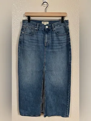 MADEWELL Denim Mid-Rise Maxi Skirt in Pratt Wash thumbnail 3