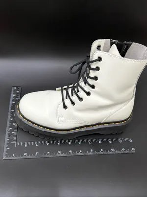 DR. MARTENS Jadon White Leather Chunky Platform Lace Up Boots Women’s Size US 9 thumbnail 9