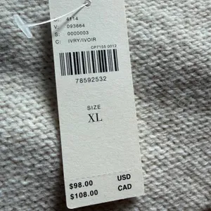 Anthropologie Ivory Cable Knit V-Neck Oversized Sweater Vest XL OB1672771 thumbnail 5