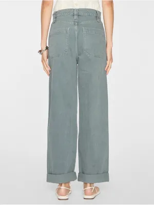 Frame Denim The Cuffed Utility Trouser in Slate Gray Women’s Size 28 Cotton Pant thumbnail 3
