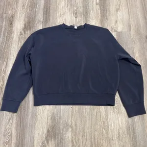Spanx AirEssentials Dark Storm Blue Grey Crew Neck Sweatshirt Womens Large thumbnail 2