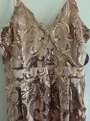 Windsor Sequin Dress Rose Gold thumbnail 1