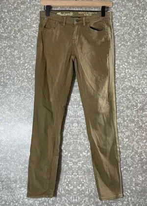 Madewell Garment Dyed Tan/Green Skinny Skinny Ankle Jeans - Size 25 - Low Rise thumbnail 2