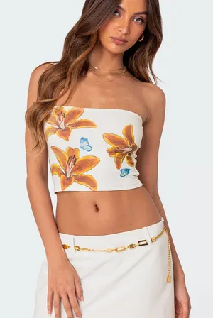 Edikted Floral Tube Top thumbnail 1