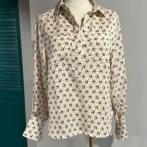 Reiss NWOT Pia Printed Geometric half button up - 2 ($228) thumbnail 12
