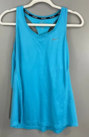Nike Running Tank Top Womens XL Blue Great Dri-FIT Racerback 686880-418 thumbnail 1