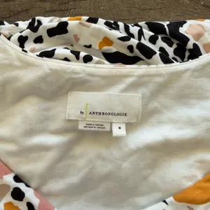 Anthropologie‎ Ramona Dress Jersey Ruched White Animal Print Size M thumbnail 4