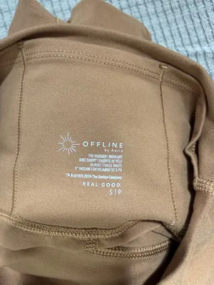 Offline by aerie Brown High-Waist Bike Shorts with Pink Smiley Detail thumbnail 4