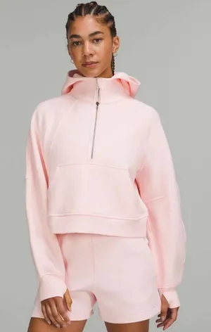 Lululemon Scuba Oversized Half Zip Hoodie Jacket Strawberry Milkshake Size XS S thumbnail 1