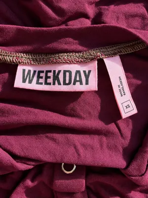 Weekday Burgundy Snap Button Fitted Top thumbnail 3