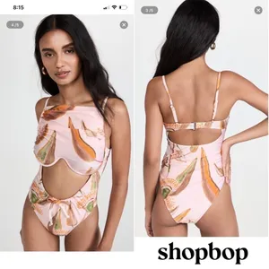 Andrea Iyamah Swimsuit Tiaca One-Piece Floral Cutout‎ Eucalyptus Small NWT thumbnail 9