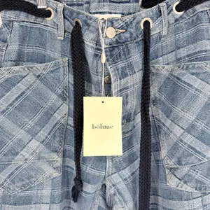 Böhme Judy Plaid Barrel Jeans Womens Medium High Rise Patchwork Cropped NEW thumbnail 10