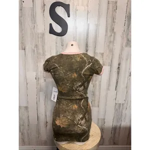 J For Justify Camo Ringer Mini Dress Womens Size Small S Pink Trim Camouflage thumbnail 3