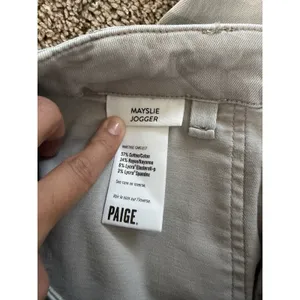 PAIGE Mayslie Jogger Pants Women’s 28 Camo Green Stretch Utility Ankle Zip thumbnail 9