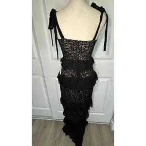 Show Me Your Mumu Black‎ Lace Maxi Dress M NWT Monique Tiered Wedding Formal thumbnail 7
