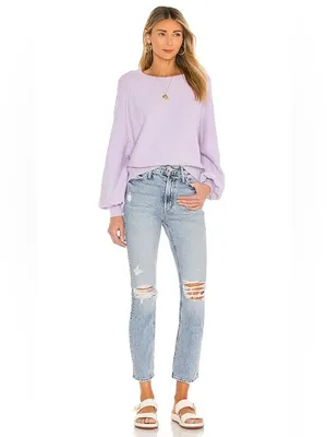 Free People Found My Friend Pullover in Lavender, Size XL, NEW thumbnail 4