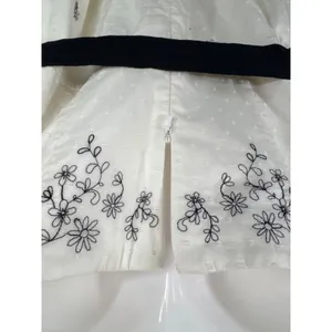 White House Black Market White Floral Embroidered Strapless Dress Women 6 A-Line thumbnail 7