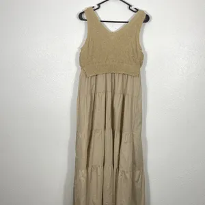 Versona Cream Tiered Midi Skirt Size S 100% Cottow thumbnail 6
