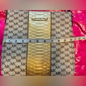 Michael Kors Gold and Brown Crossbody Bag thumbnail 5