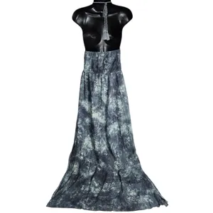 Flying Tomato Maxi Halter Dress Tie Dye‎ Boho Tribal Neon Embroidered Tassel Sm thumbnail 2