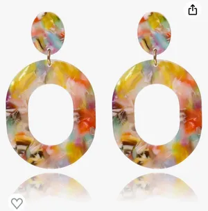 Amazon Acrylic Colorful Earrings thumbnail 1