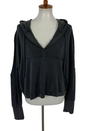 AS Revival Black Slouchy Hoodie Long Sleeve‎ Pullover Loungewear Small thumbnail 1