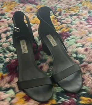 Steve Madden Black Leather Block Heel Sandals thumbnail 2
