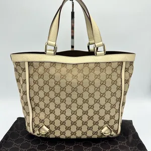 Gucci Beige/Cream GG Canvas And Leather Abbey D-Ring Tote thumbnail 2