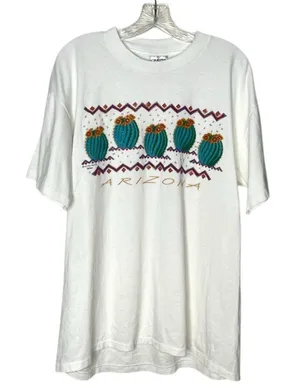 ONEIDA White Arizona T Shirt Cactus Single Stitch 1993 Size XL UNISEX thumbnail 1