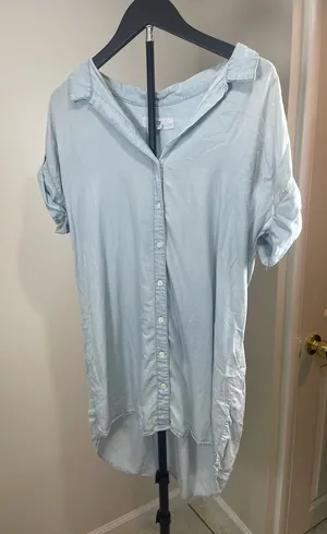 Thread & Supply Pale Blue Button-down shirt dress thumbnail 1