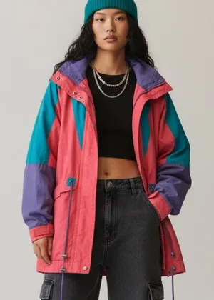 Vintage 80s 90s Pink Purple Women's Jacket wind proof streetwear barbiecore thumbnail 1