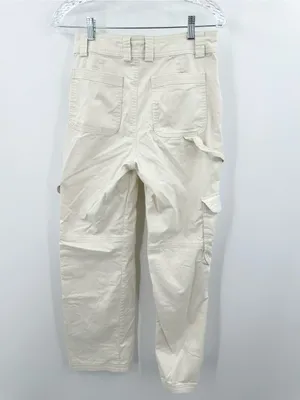 Abercrombie‎ & Fitch Women’s Relaxed Cargo Pants Cream Color Size 4 thumbnail 3