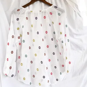 Roller Rabbit Kurtoe Multi Color Embroidered Blouse Medium thumbnail 5