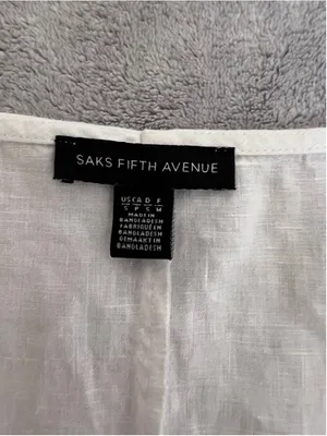 Saks Fifth Avenue White 100% Linen Sleeveless Maxi Dress S thumbnail 7
