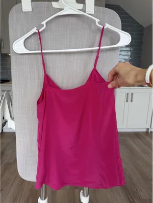 Aritzia Pink Silk Cami Top XXS thumbnail 4