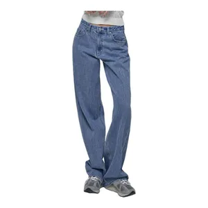 Womens Dazy Medium Rinse Y2K Style Mid Rise Straight Leg Jeans - Sz L thumbnail 2