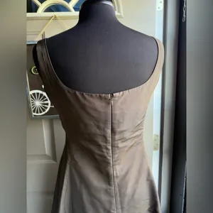 Vintage Y2K J. Crew brown silk holiday sleeveless dress, size 12 thumbnail 7