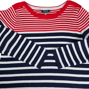 Joules‎ Knitwear Womens Striped Long Sleeve Sweater Dress Pockets Red Navy thumbnail 3
