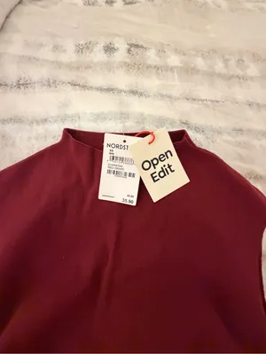 Nordstrom Open Edit Red Grape Mock Neck Top thumbnail 2