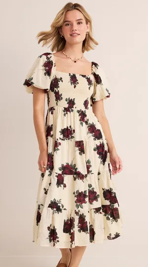 Francesca's Midi Dress Floral thumbnail 1
