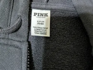 Victoria's Secret PINK Black Full Zip Hoodie Size Small thumbnail 4