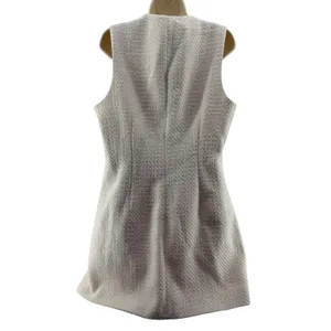 Abercrombie & Fitch Mara Tweed Zip-Up Mini Dress Cream Tweed Womens Large thumbnail 7