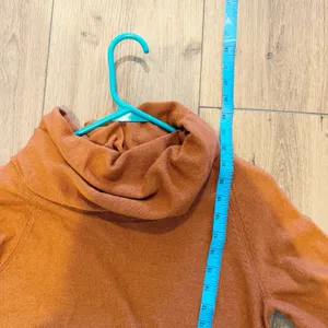 Anthropologie Womens Cowl Neck Wool Sweater‎ XS Orange Lightweight Cozy Autumn thumbnail 4